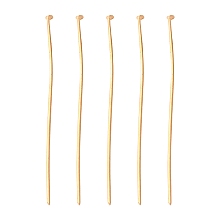 Honeyhandy Iron Flat Head Pins, Cadmium Free & Lead Free, Light Gold, 50x0.75~0.8mm, 20 Gauge, about 2100pcs/500g, Head: 2mm