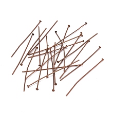 Honeyhandy Iron Flat Head Pins, Cadmium Free & Nickel Free & Lead Free, Red Copper, 50x0.75~0.8mm, 20 Gauge, about 2100pcs/500g, Head: 2mm