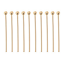 BENECREAT 300PCS  Real Gold Plated Ball Pins 22 Gauge Ball Head Pins for DIY Jewelry Making Findings - 20mm (0.8") Long