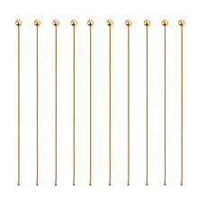 BENECREAT 100PCS  Real Gold Plated Ball Pins 22 Gauge Ball Head Pins for DIY Jewelry Making Findings - 45mm (1.8") Long