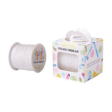 Honeyhandy Nylon Thread, White, 0.5mm, about 147.64yards/roll(135m/roll)