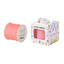 Honeyhandy Nylon Thread, Light Coral, 0.8mm, about 98.43yards/roll(90m/roll)