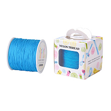 Honeyhandy Nylon Thread, Deep Sky Blue, 0.8mm, about 98.43yards/roll(90m/roll)