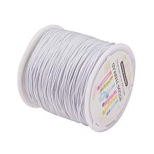 ARRICRAFT 1 Roll(About 90m, 100 Yards) 0.8mm Nylon Beading String Knotting Cord, Chinese Knotting Cord Nylon Shamballa Macramé Thread Beading Cord (LightGrey)