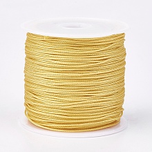 Honeyhandy Nylon Thread, Nylon Jewelry Cord for Custom Woven Jewelry Making, Yellow, 0.8mm, about 49.21 yards(45m)/roll