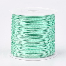 Honeyhandy Nylon Thread, Nylon Jewelry Cord for Custom Woven Jewelry Making, Aquamarine, 0.8mm, about 49.21 yards(45m)/roll