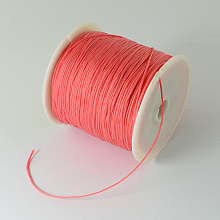 Honeyhandy Braided Nylon Thread, Chinese Knotting Cord Beading Cord for Beading Jewelry Making, Tomato, 0.5mm, about 150yards/roll