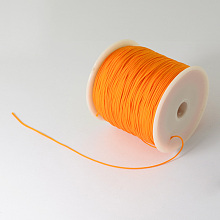 Honeyhandy Braided Nylon Thread, Chinese Knotting Cord Beading Cord for Beading Jewelry Making, Dark Orange, 0.5mm, about 150yards/roll