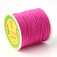 Honeyhandy Braided Nylon Thread, Chinese Knotting Cord Beading Cord for Beading Jewelry Making, Camellia, 0.8mm, about 100yards/roll