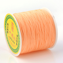 Honeyhandy Braided Nylon Thread, Chinese Knotting Cord Beading Cord for Beading Jewelry Making, Light Salmon, 0.8mm, about 100yards/roll