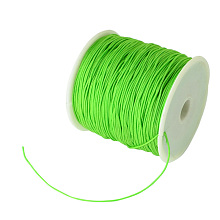 Honeyhandy Braided Nylon Thread, Chinese Knotting Cord Beading Cord for Beading Jewelry Making, Lime, 0.8mm, about 100yards/roll