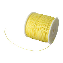 Honeyhandy Braided Nylon Thread, Chinese Knotting Cord Beading Cord for Beading Jewelry Making, Champagne Yellow, 0.8mm, about 100yards/roll