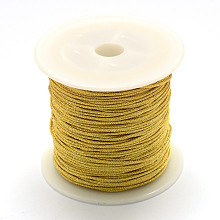 Honeyhandy Nylon Thread, with Metallic Cords, Gold, 0.6mm, about 142.16 yards(130m)/roll