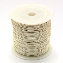 Honeyhandy Nylon Thread, with Metallic Cords, Silver, 0.8mm, about 71.08 yards(65m)/roll