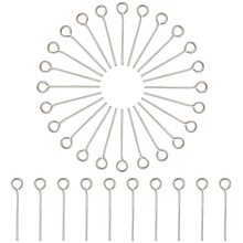 UNICRAFTALE 1000pcs 304 Stainless Steel Eyepins 16mm Open Eye Pins Head Pin Earring Pins Jewelry Making Findings DIY Components for Beads Making Connector Hole 2mm Pin 0.6mm