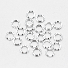 Honeyhandy 925 Sterling Silver Round Rings, Soldered Jump Rings, Silver, 4x0.7mm