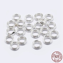 Honeyhandy 925 Sterling Silver Split Jump Rings, Double Loop Jump Rings, Round Rings, Silver, 7x1mm, Inner Diameter: 5.5mm