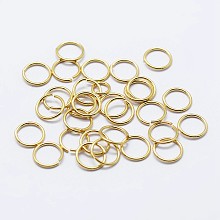 Honeyhandy 925 Sterling Silver Open Jump Rings, Round Rings, Real 18K Gold Plated, 4x0.7mm, Inner Diameter: 2mm, about 243pcs/10g