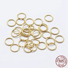 Honeyhandy 925 Sterling Silver Open Jump Rings, Round Rings, Real 18K Gold Plated, 19 Gauge, 6x0.9mm, Inner Diameter: 4mm, about 93pcs/10g