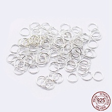 Honeyhandy 925 Sterling Silver Open Jump Rings, Round Rings, Silver, 19 Gauge, 6x0.9mm, Inner Diameter: 4mm, about 93pcs/10g