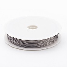 Honeyhandy Tiger Tail Wire, Nylon-coated Stainless Steel, Original Color(Raw), Raw, 0.5mm, about 114.82 Feet(35m)/roll