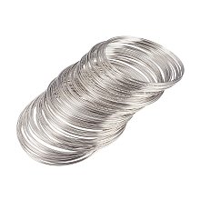 NBEADS 1000g Steel Memory Wire, Bracelets Making, Nickel Free, Platinum, 60x0.6mm; About 2000circles/1000g