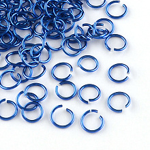 Honeyhandy Aluminum Wire Open Jump Rings, Royal Blue, 20 Gauge, 6x0.8mm, Inner Diameter: 5mm, about 2150pcs/50g