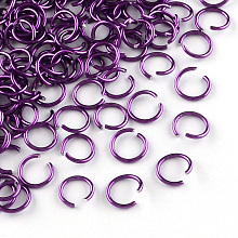 Honeyhandy Aluminum Wire Open Jump Rings, Dark Violet, 20 Gauge, 6x0.8mm, Inner Diameter: 5mm, about 2150pcs/50g