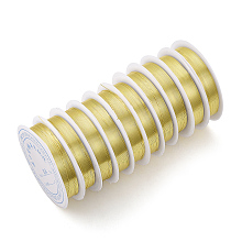 Honeyhandy Round Copper Jewelry Wire, Long-Lasting Plated, Light Gold, 0.3mm, about 51.18 Feet(15.6m)/roll