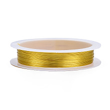 Honeyhandy Copper Jewelry Wire, Long-Lasting Plated, Light Gold, 26 Gauge, 0.4mm, about 32.8 Feet(10m)/roll