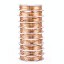 Honeyhandy Copper Jewelry Wire, Long-Lasting Plated, Light Gold, 20 Gauge, 0.8mm, about 9.84 Feet(3m)/roll