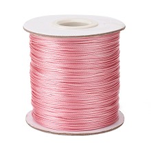 Honeyhandy Waxed Polyester Cord, Bead Cord, Pink, 0.5mm, about 185yards/roll