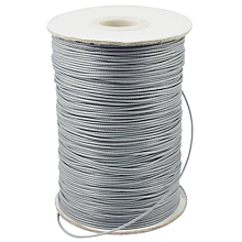 Honeyhandy Korean Waxed Polyester Cord, Bead Cord, Light Grey, 0.5mm, about 185yards/roll