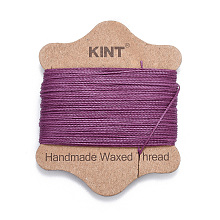 Honeyhandy Waxed Nylon Cord, Purple, 0.65mm, about 21.87 yards(20m)/card