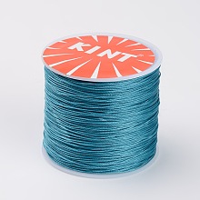 Honeyhandy Round Waxed Polyester Cords, Dark Cyan, 0.45mm, about 174.97 yards(160m)/roll