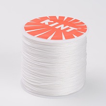 Honeyhandy Round Waxed Polyester Cords, White, 0.45mm, about 174.97 yards(160m)/roll