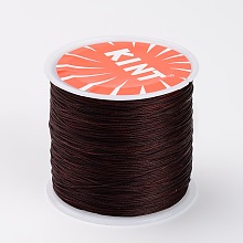 Honeyhandy Round Waxed Polyester Cords, Twisted Cord, Saddle Brown, 0.5mm, about 115.92 yards(106m)/roll