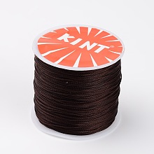 Honeyhandy Round Waxed Polyester Cords, Twisted Cord, Coconut Brown, 0.5mm, about 115.92 yards(106m)/roll