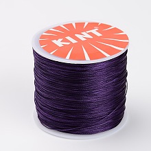 Honeyhandy Round Waxed Polyester Cords, Twisted Cord, Purple, 0.5mm, about 115.92 yards(106m)/roll