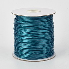 Honeyhandy Eco-Friendly Korean Waxed Polyester Cord, Teal, 0.5mm, about 174.97yards/roll(160m/roll)