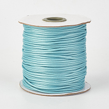 Honeyhandy Eco-Friendly Korean Waxed Polyester Cord, Cyan, 0.5mm, about 169.51~174.98 Yards(155~160m)/Roll