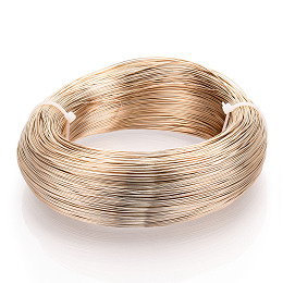 Honeyhandy Round Aluminum Wire, Bendable Metal Craft Wire, Flexible Craft Wire, for Beading Jewelry Doll Craft Making, Light Goldenrod Yellow, 22 Gauge, 0.6mm, 280m/250g(918.6 Feet/250g)