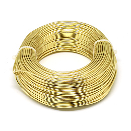 Honeyhandy Round Aluminum Wire, Bendable Metal Craft Wire, Flexible Craft Wire, for Beading Jewelry Doll Craft Making, Light Gold, 20 Gauge, 0.8mm, 300m/500g(984.2 Feet/500g)