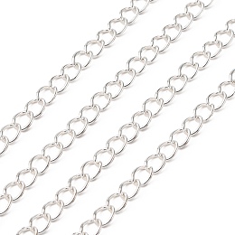 Honeyhandy Iron Twisted Chains, Unwelded, with Spool, Oval, Silver, 5x3.5x0.7mm, about 328.08 Feet(100m)/roll