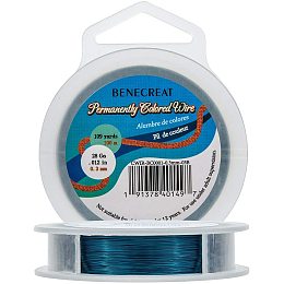 BENECREAT 28-Gauge Tarnish Resistant Wire MarineBlue Copper Wire, 328-Feet/109-Yard, for Jewelry Craft Making