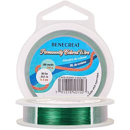 BENECREAT 28-Gauge Tarnish Resistant Wire Green Copper Wire, 328-Feet/109-Yard, for Jewelry Craft Making