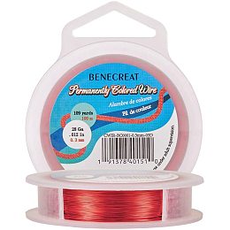 BENECREAT 28-Gauge Tarnish Resistant Wire Red Copper Wire, 328-Feet/109-Yard, for Jewelry Craft Making