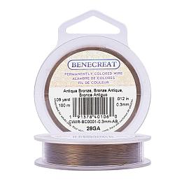 BENECREAT 28-Gauge Tarnish Resistant Antique Bronze Wire, 328-Feet/109-Yard