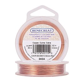 BENECREAT 24-Gauge Tarnish Resistant Copper Wire, 98-Feet/33-Yard