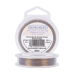 BENECREAT 22-Gauge Tarnish Resistant Antique Bronze Wire, 66-Feet/22-Yard